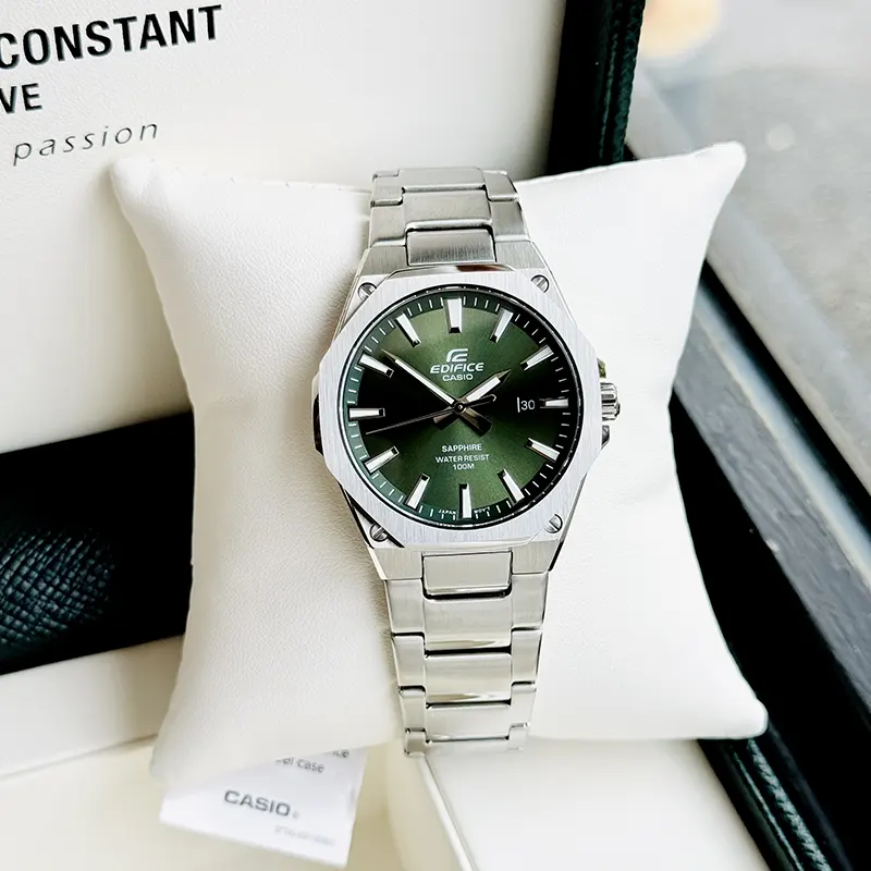 Casio Edifice Men's Watch Slim Line Green Dial- EFR-S108D-3AV